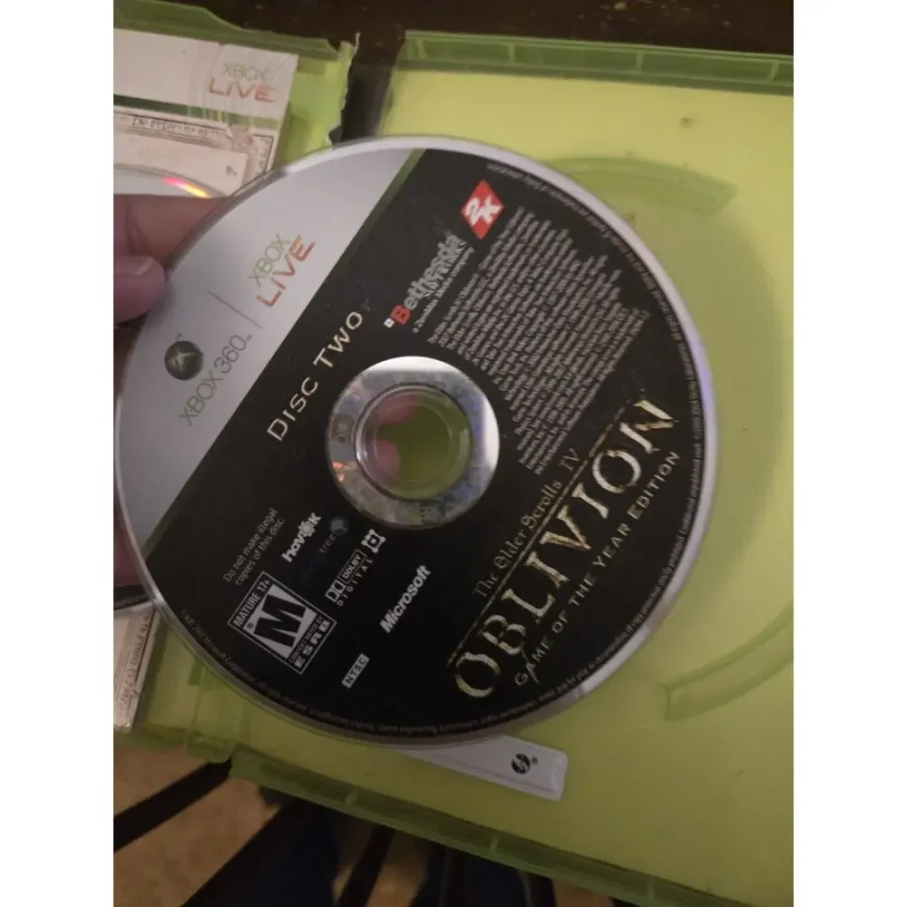 The Elder Scrolls IV Oblivion Game of the Year Edition Xbox 360 2 Disc Manual